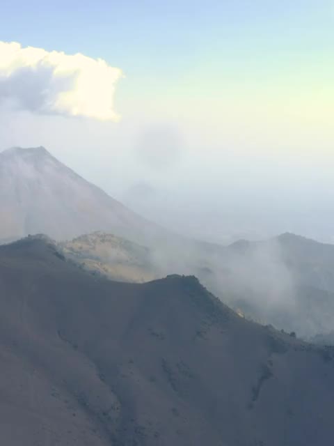 Aerial view of mountain peaks